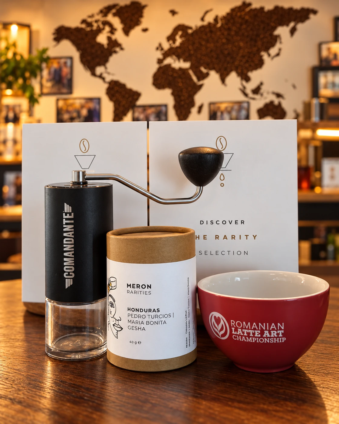 Meron Honduras, râșnița manuală Comandante și ceașca La Barista